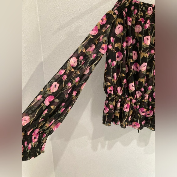WHBM Floral On/Off Shoulder Top - Picture 8 of 9